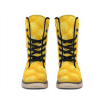 Honeycomb Pattern Print Winter Boots