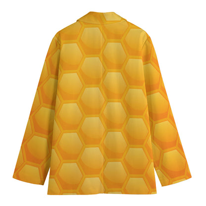Honeycomb Pattern Print Women's Blazer