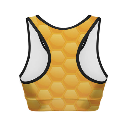 Honeycomb Pattern Print Women's Sports Bra