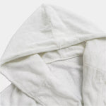 Pink And White Striped Pattern Print Hooded Bathrobe