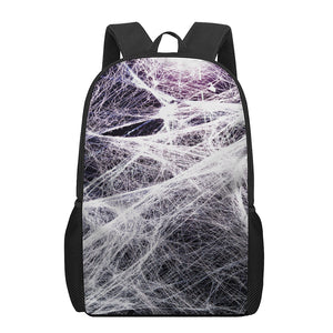 Horror Cobweb Print 17 Inch Backpack