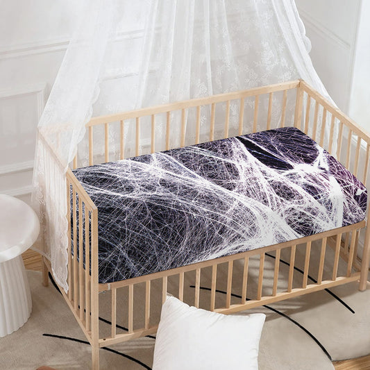 Horror Cobweb Print Baby Crib Sheet