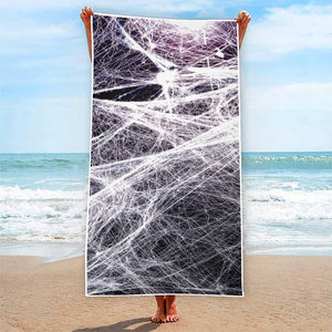 Horror Cobweb Print Beach Towel