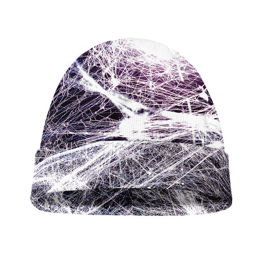 Horror Cobweb Print Beanie