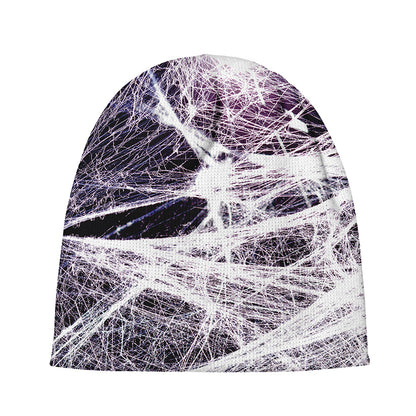 Horror Cobweb Print Beanie