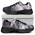 Horror Cobweb Print Black Chunky Shoes