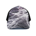 Horror Cobweb Print Black Mesh Trucker Hat