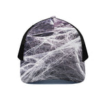 Horror Cobweb Print Black Mesh Trucker Cap