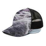 Horror Cobweb Print Black Mesh Trucker Cap