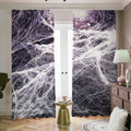 Horror Cobweb Print Dimout Pencil Pleat Curtains