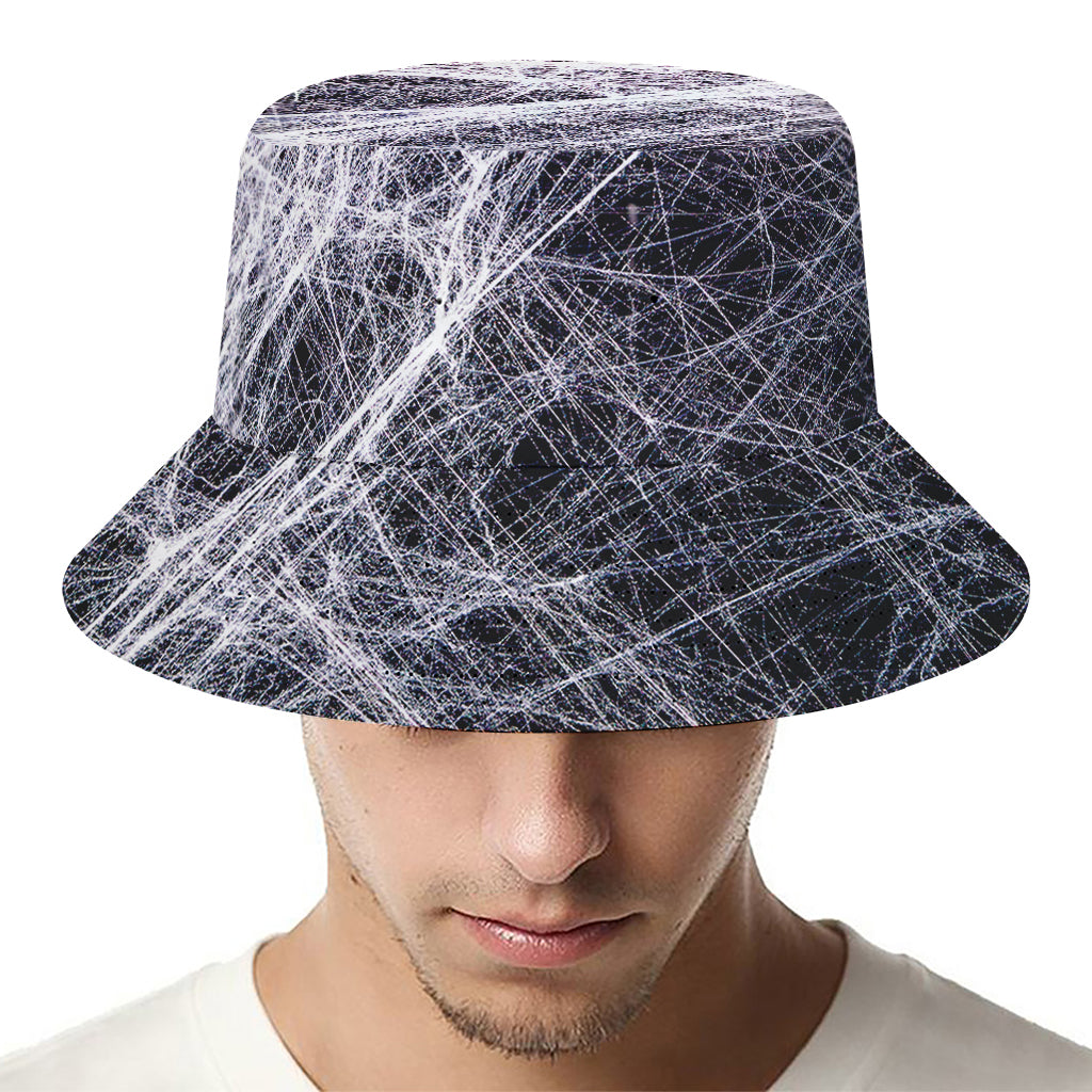 Horror Cobweb Print Bucket Hat