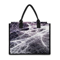 Horror Cobweb Print Canvas Tote Bag