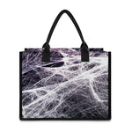 Horror Cobweb Print Canvas Tote Bag