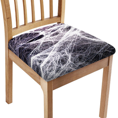Horror Cobweb Print Chair Cushion Cover