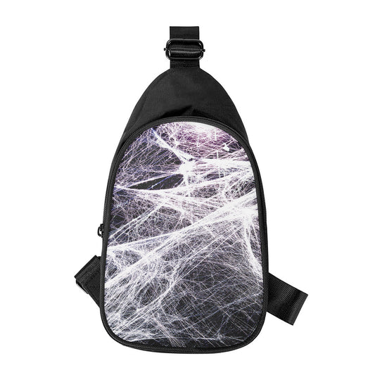 Horror Cobweb Print Chest Bag