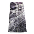 Horror Cobweb Print Cotton Front Slit Maxi Skirt