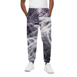 Horror Cobweb Print Cotton Pants