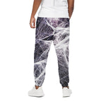 Horror Cobweb Print Cotton Pants