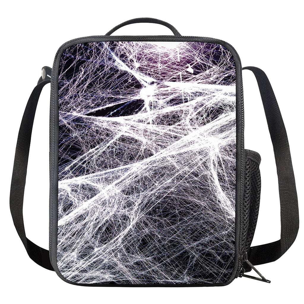 Horror Cobweb Print Crossbody Lunch Bag