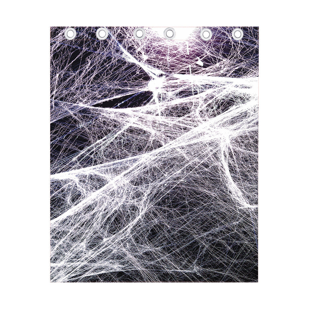 Horror Cobweb Print Curtain