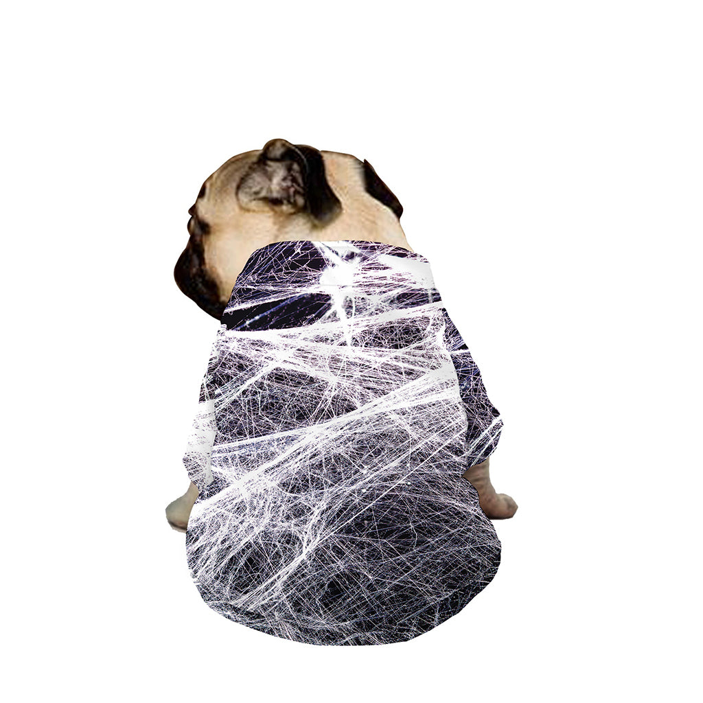 Horror Cobweb Print Dog Zip Up Jacket