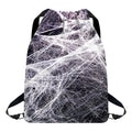 Horror Cobweb Print Drawstring Backpack