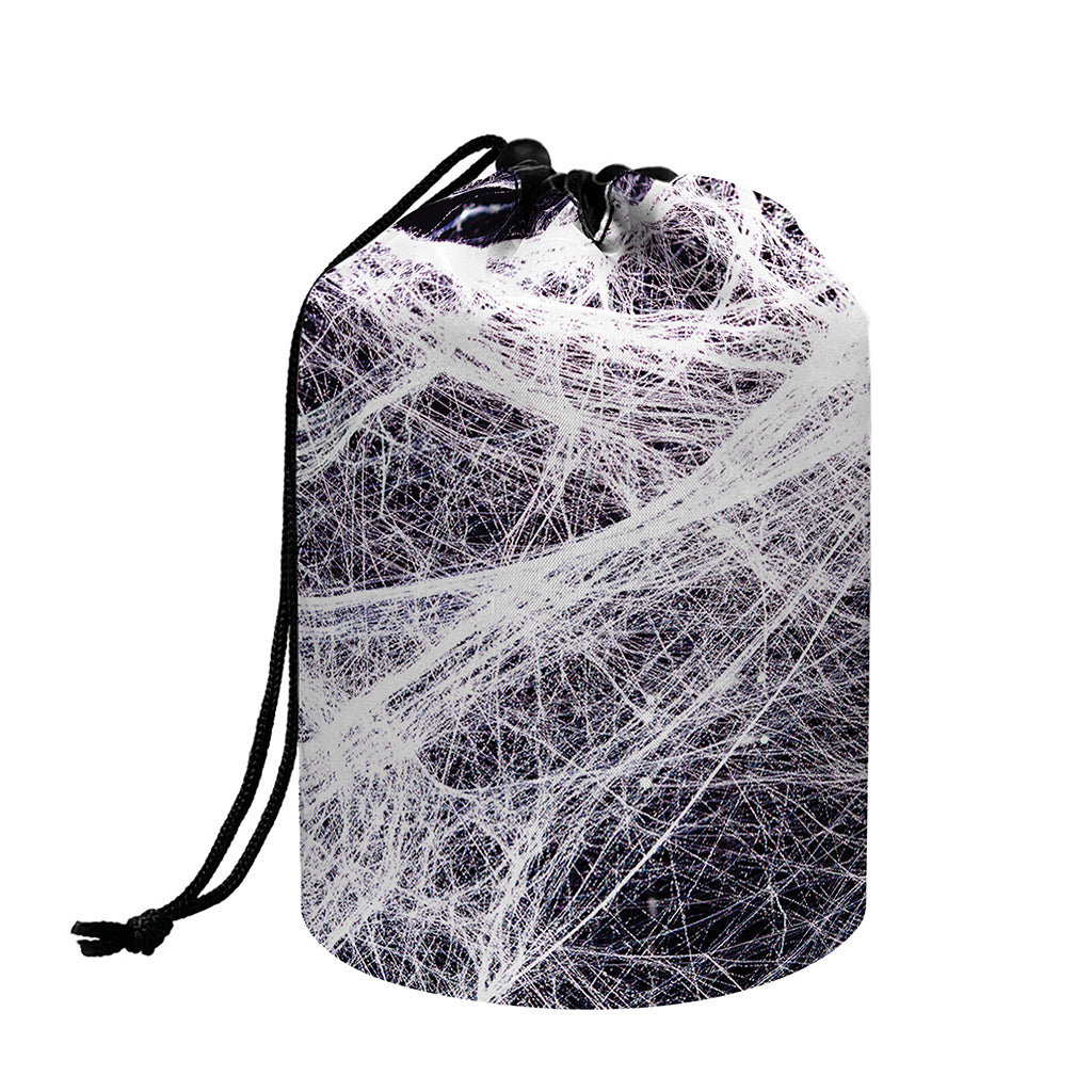 Horror Cobweb Print Drawstring Makeup Bag
