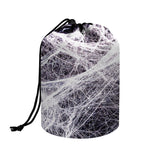 Horror Cobweb Print Drawstring Makeup Bag