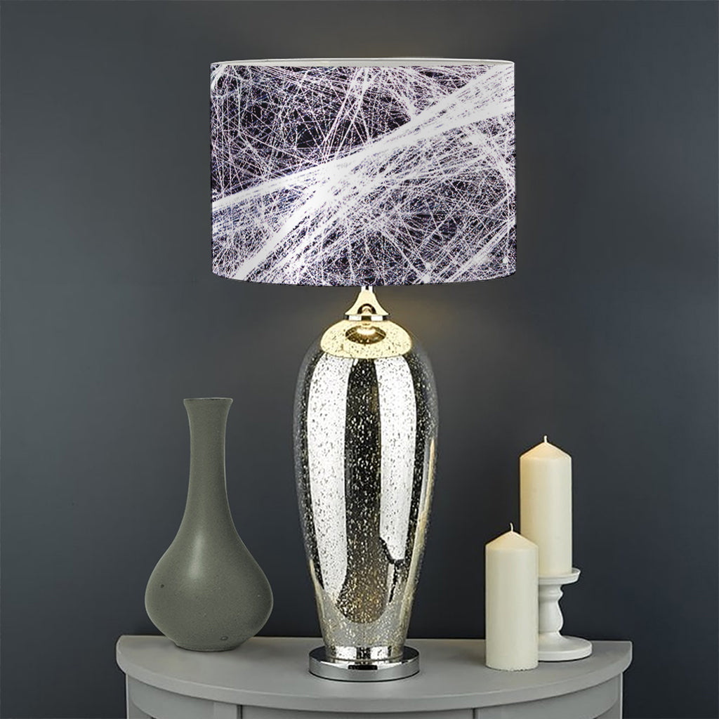 Horror Cobweb Print Drum Lamp Shade