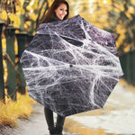 Horror Cobweb Print Foldable Umbrella
