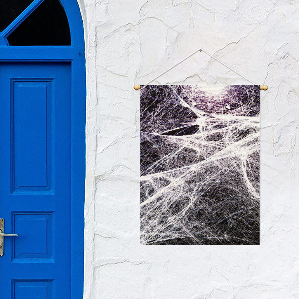 Horror Cobweb Print Garden Flag