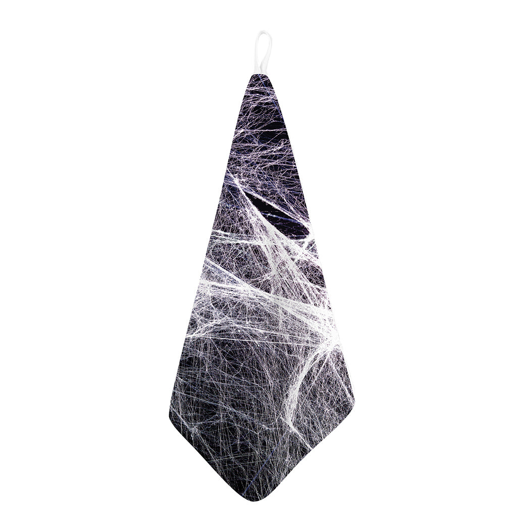 Horror Cobweb Print Hand Towel