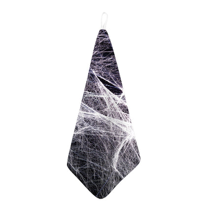 Horror Cobweb Print Hand Towel