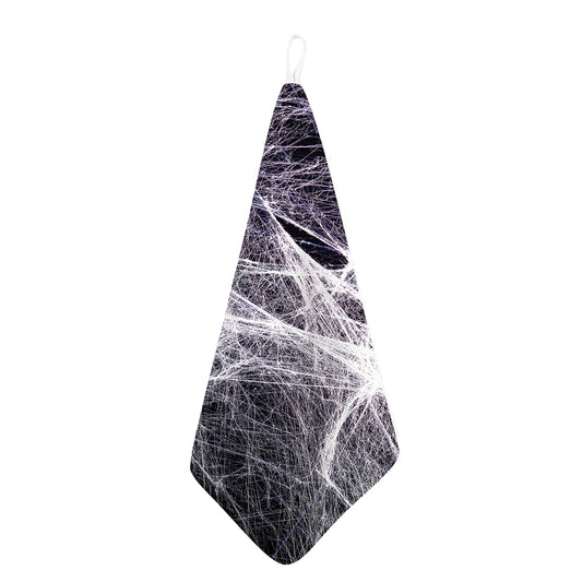 Horror Cobweb Print Hand Towel