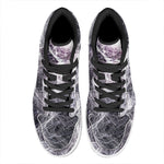 Horror Cobweb Print High Top Leather Sneakers