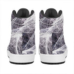 Horror Cobweb Print High Top Leather Sneakers