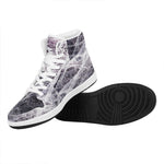 Horror Cobweb Print High Top Leather Sneakers