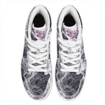 Horror Cobweb Print High Top Leather Sneakers