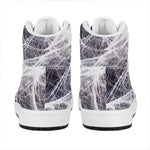 Horror Cobweb Print High Top Leather Sneakers