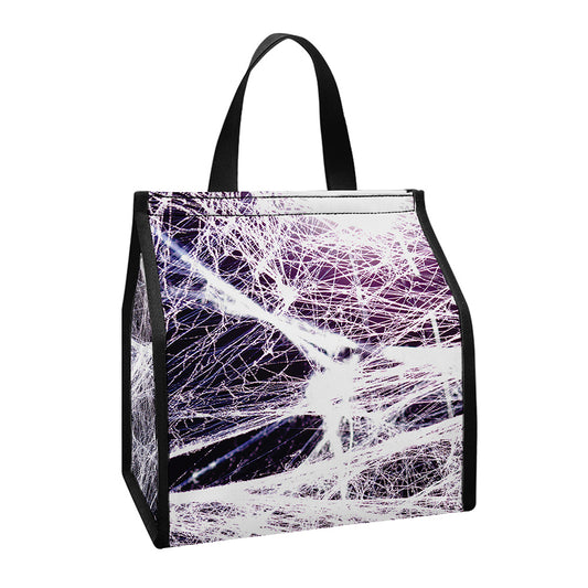 Horror Cobweb Print Insulated Lunch Tote