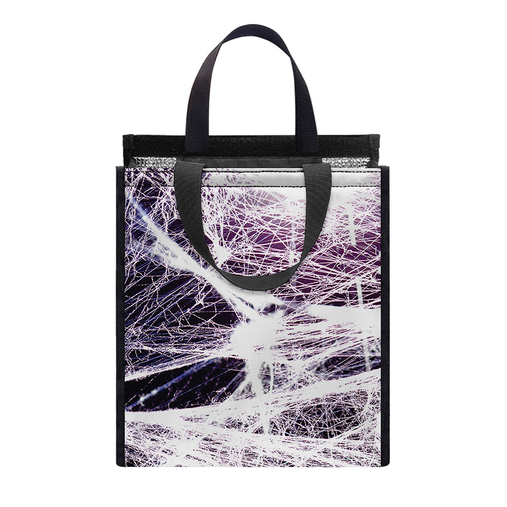 Horror Cobweb Print Insulated Lunch Tote
