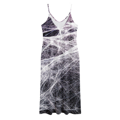 Horror Cobweb Print Jersey Midi Cami Dress