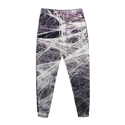 Horror Cobweb Print Jogger Pants