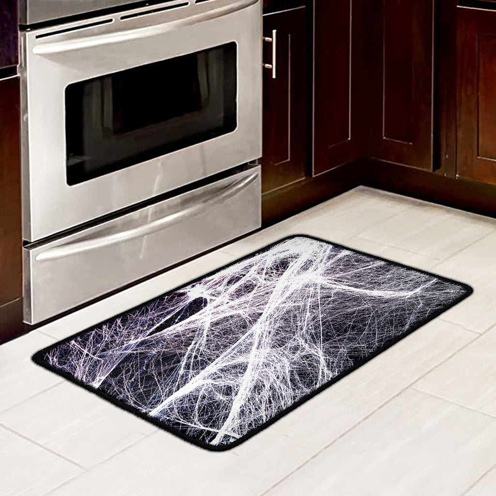 Horror Cobweb Print Kitchen Mat