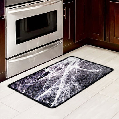 Horror Cobweb Print Kitchen Mat