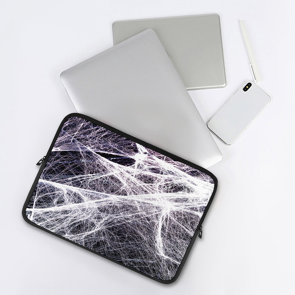 Horror Cobweb Print Laptop Sleeve