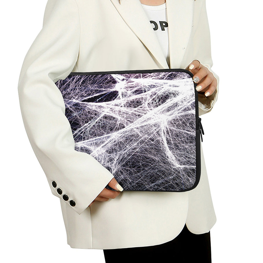 Horror Cobweb Print Laptop Sleeve