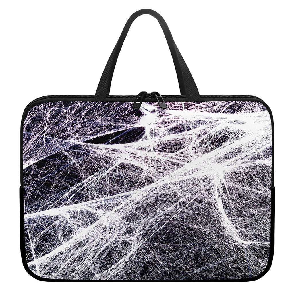 Horror Cobweb Print Laptop Sleeve With Handle