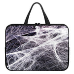 Horror Cobweb Print Laptop Sleeve With Handle
