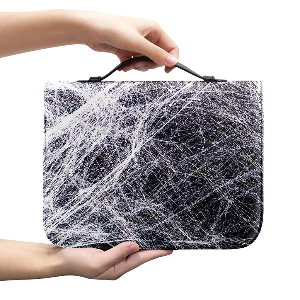 Horror Cobweb Print Leather Bible Cover